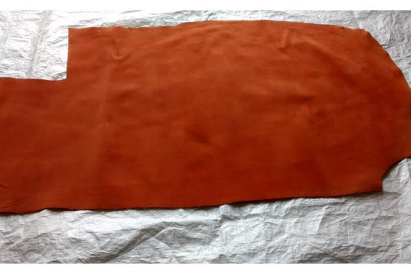 Cow Split Finished Leather Orange